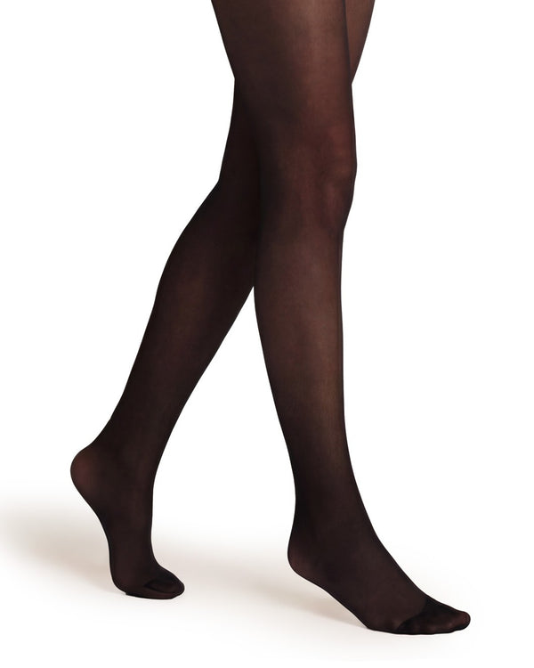 Elegante Classic Shine Black Ladies Gloss Tights with Gusset Extra Large 3pk