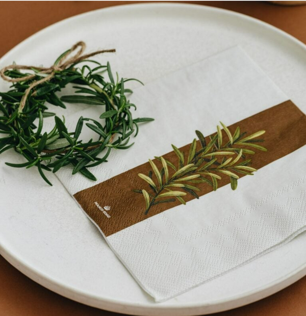 Manor Road Rustic Rosemary Luncheon Napkins 20pk