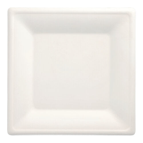 Papstar Disposable Plates "Pure" Square Sugar Cane 26x26cm 12pk