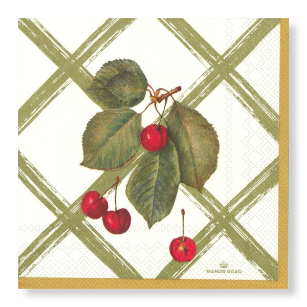 Cherry Canvas Napkins - Luncheon 20pk