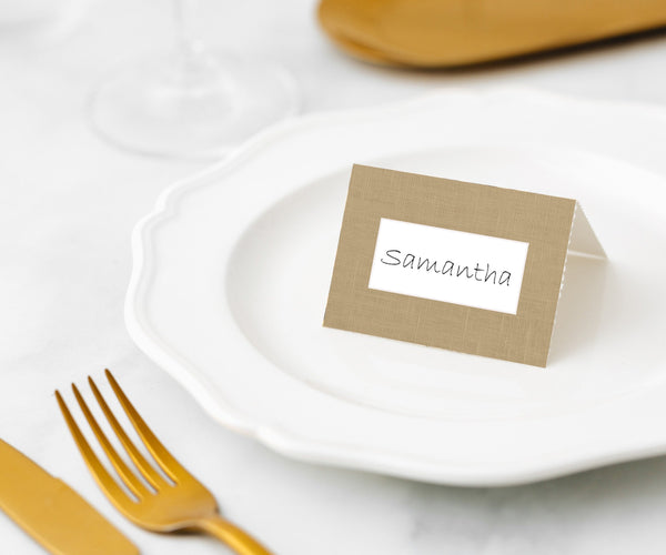 Manor Road Linen Gold Place Cards 45pk