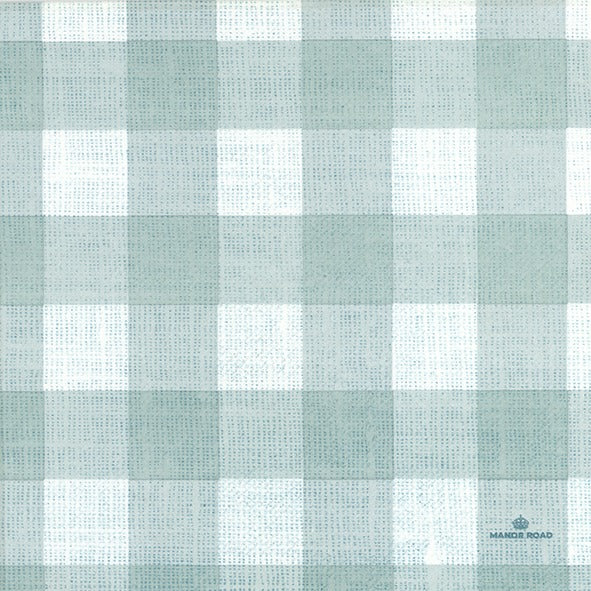 Manor Road Linen Gingham Duck Egg Dinner Napkin 20pk