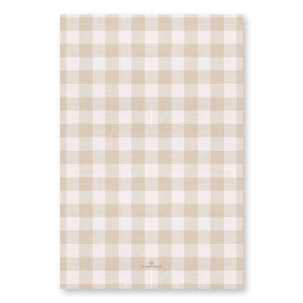 Manor Road Linen (Gingham Natural) Microfibre Tea Towel