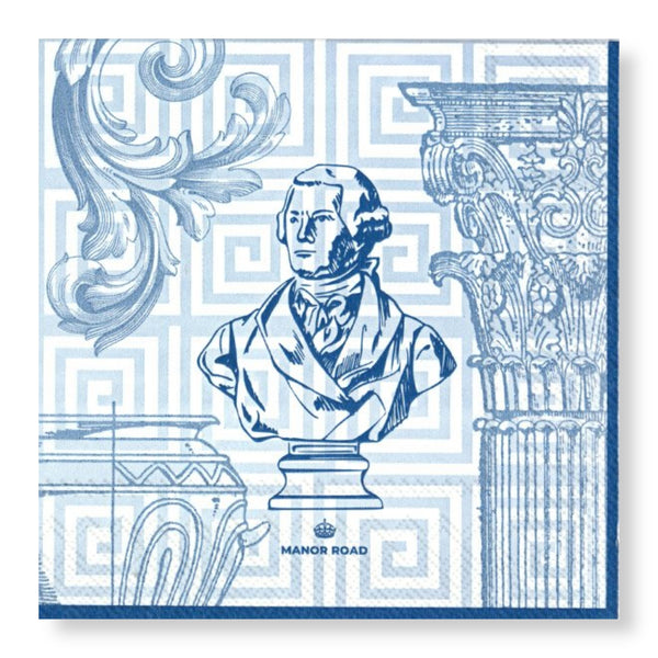 Manor Road Blue Greek Luncheon Napkin 20pk