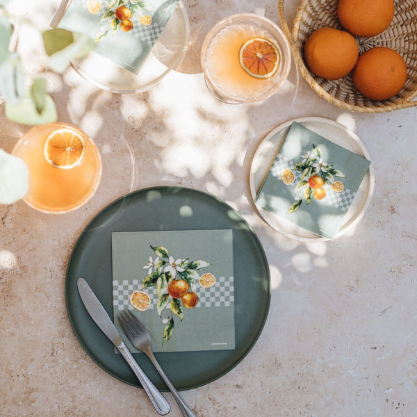 Manor Road Orange Blossom Cocktail Napkin 20pk