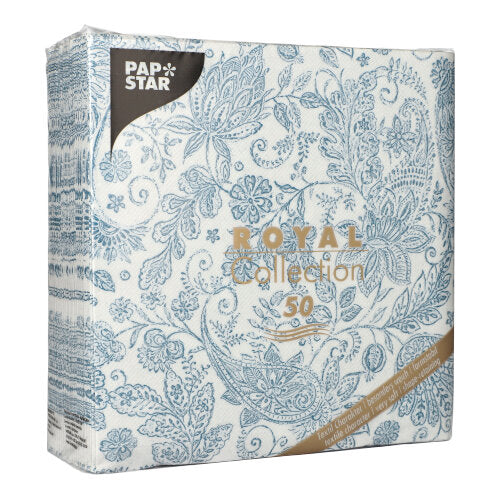 Papstar Napkins Royal Collection Paisley Blue 40x40cm 50pk