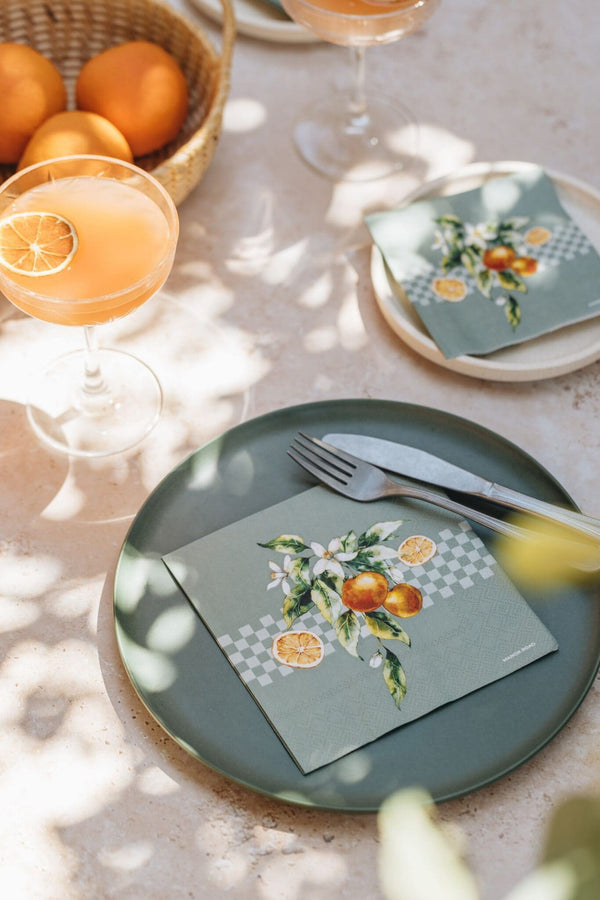 Manor Road Orange Blossom Luncheon Napkin 20pk