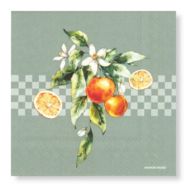 Manor Road Orange Blossom Luncheon Napkin 20pk
