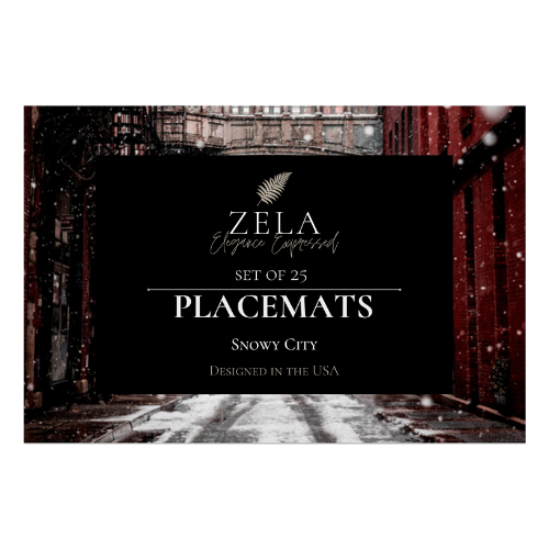 Zela Place Mats Snowy City 25pk
