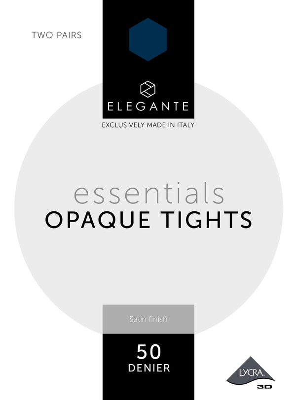 Elegante Essential 50 Denier Tights Navy Large 2pk