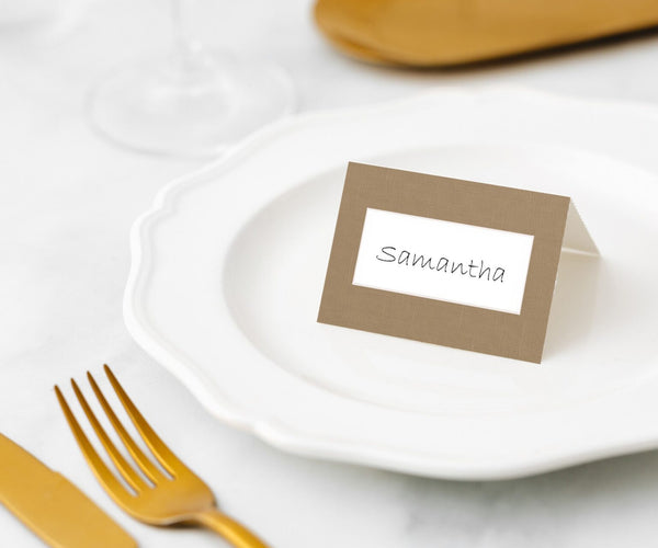 Manor Road Linen (Antique Gold) Place Card 45pk