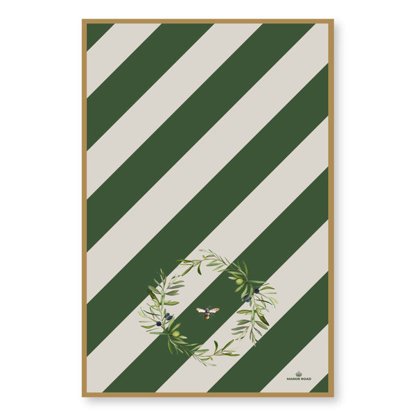 Manor Road Olive & Bee Microfibre Tea Towel In Gift Box