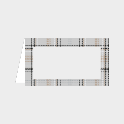 Zela Placecards Timeless Elegance Grey Plaid 25pk
