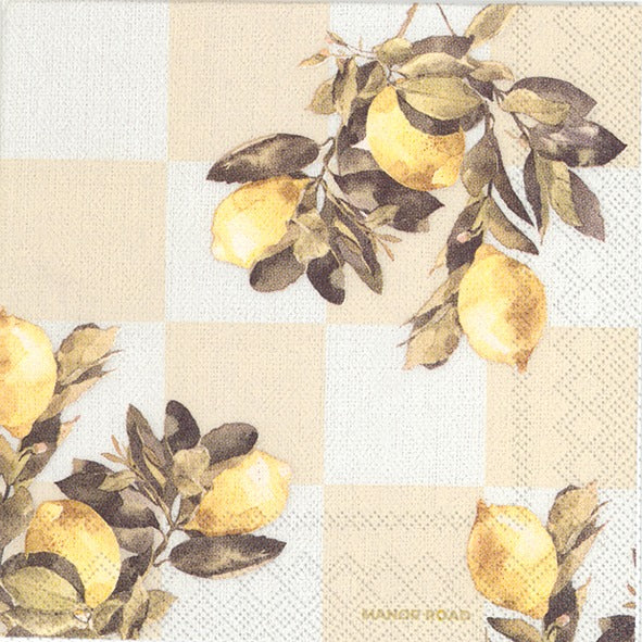 Manor Road Citrons Cocktail Napkins 20pk