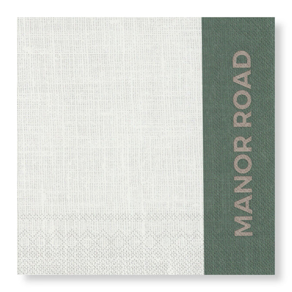 Manor Road Linen (Colourblock Green) Luncheon Napkin 20pk