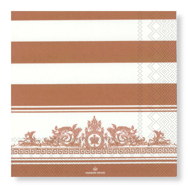 Manor Road Rococo Rose Gold Cocktail Napkin 20pk