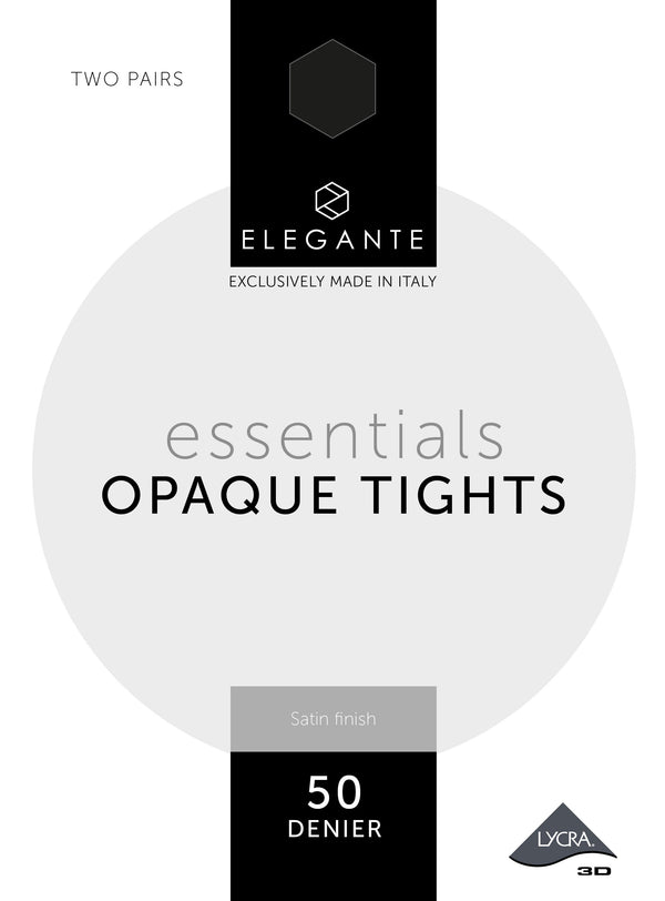 Elegante Essential 50 Denier Tights Black Large 2pk