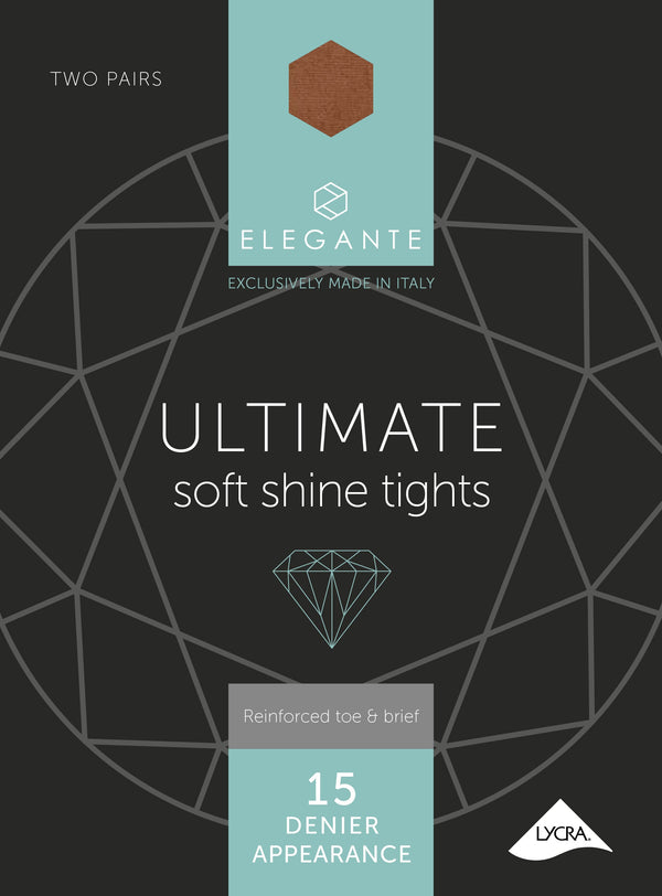 Ultimate Soft Shine Tights, Bronze Glow, M, 2 pair pack