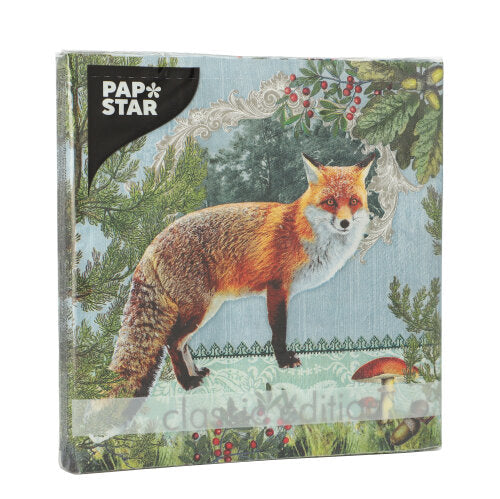 Papstar Napkins Fox Portrait 33cmx33cm 20pk