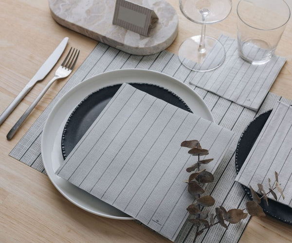 Manor Road Pinstripe Linen Cocktail Napkins 20pk