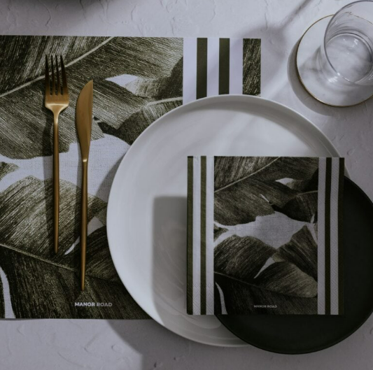 Manor Road Rustic Palm Paper Placemat 30pk