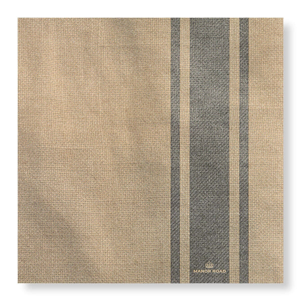 Manor Road Coffee Stripe Linen Luncheon Napkins 20pk