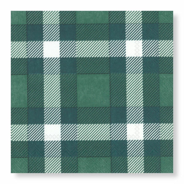 Manor Road Classic Plaid Green Dinner Napkin 20pk