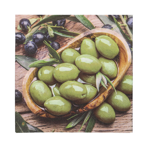 Papstar Napkins Paper Olive Flavour 33cmx33cm 20pk