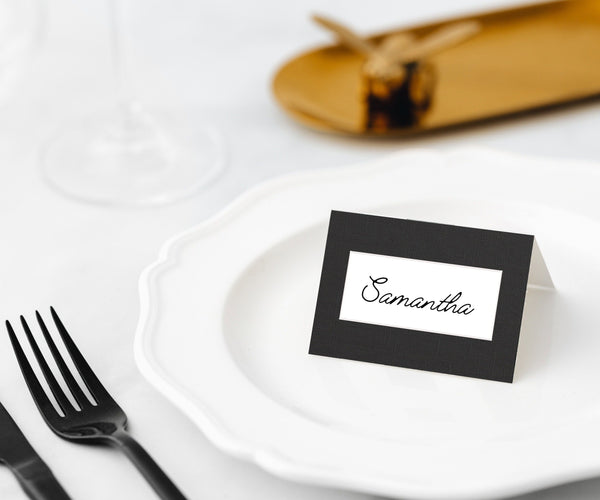 Manor Road Linen Black Place Cards 45pk