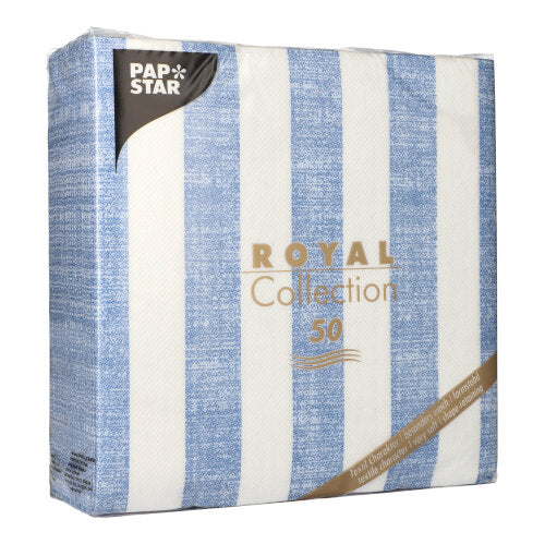 Papstar Napkins Royal Collection Lines Blue 40x40cm 50pk