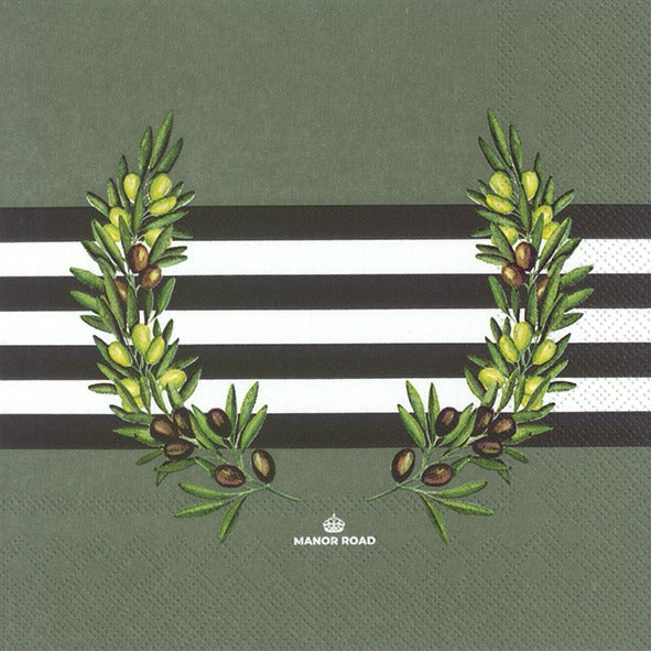 Manor Road The Olive Luncheon Napkin 20pk