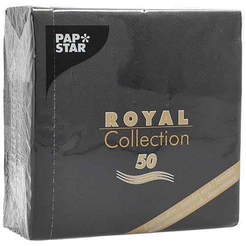 Papstar Napkins Royal Collection Black 25x25cm 50pk
