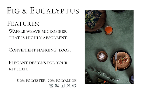 Zela Microfiber Dish Towel Fig & Eucalyptus   45x65Cm