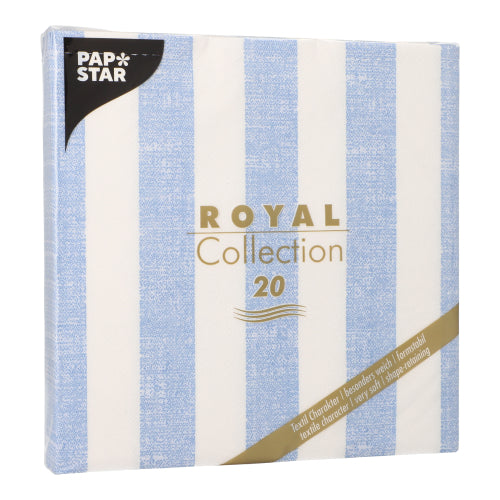 Papstar Napkins Royal Collection Lines Blue 40x40cm 20pk