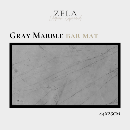 Zela Bar Mat Gray Marble   44x25