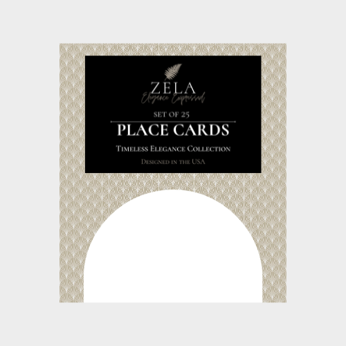 Zela Placecards Timeless Elegance Golden Shell   25pk