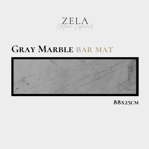 Zela Bar Mat Gray Marble   88x25