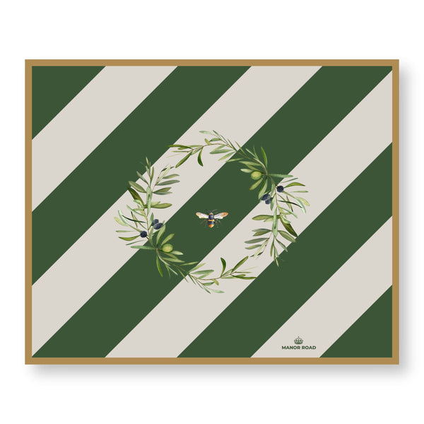 Manor Road Olive & Bee Placemat 30pk