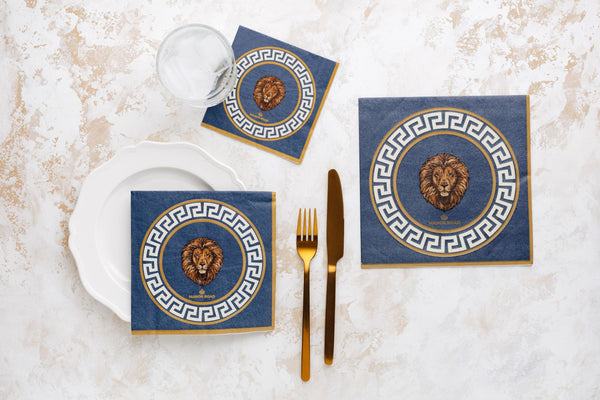 Manor Road Vittalio Navy Luncheon Napkin 20pk