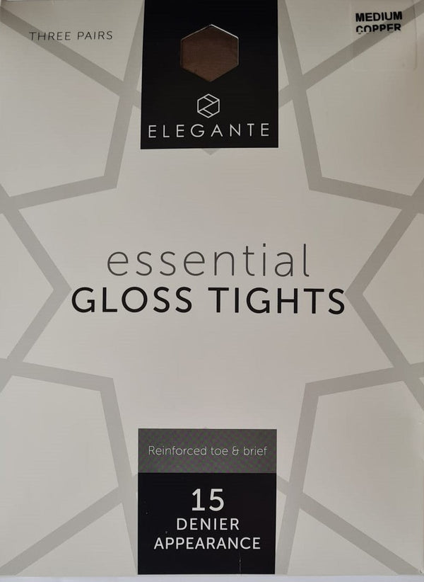 Elegante Essential Gloss Tights Copper Extra Large 3pk