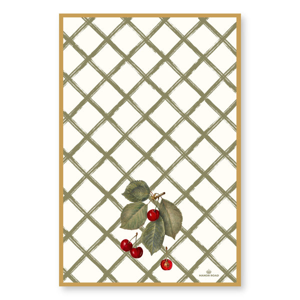 Manor Road Cherry Canvas Microfibre Tea Towel
