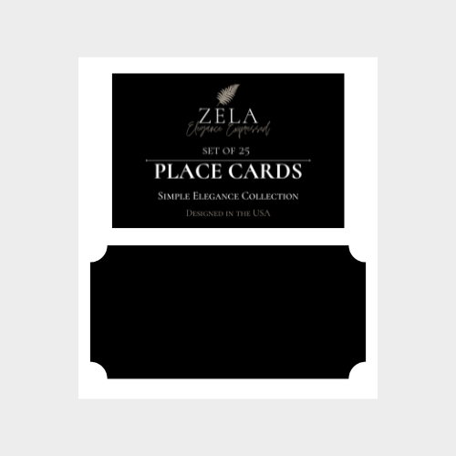 Zela Placecards Simple Elegance Collection White Border   25pk