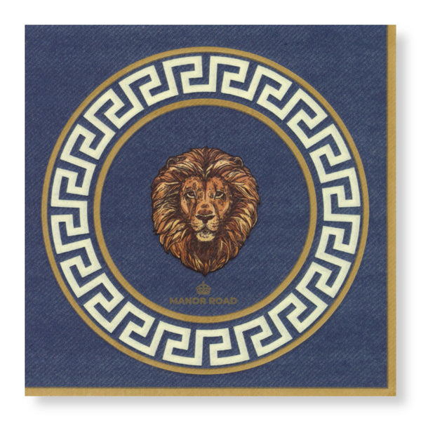 Manor Road Vittalio Navy Luncheon Napkin 20pk