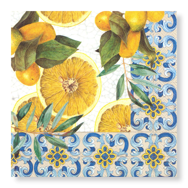 Manor Road Mediterranean Tile Luncheon Napkin 20pk
