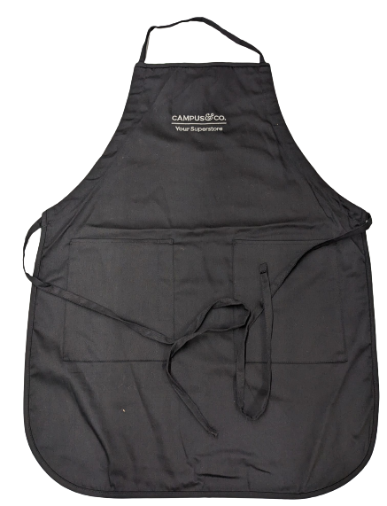 Campus&Co Black Cotton Apron With Front Pocket 1pk