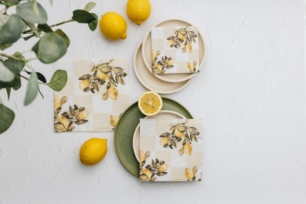 Manor Road Citrons Dinner Napkin 20pk